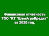 Финансовая отчетность ТОО ''КТ ''ШемАгроКредит'' за 2020 год